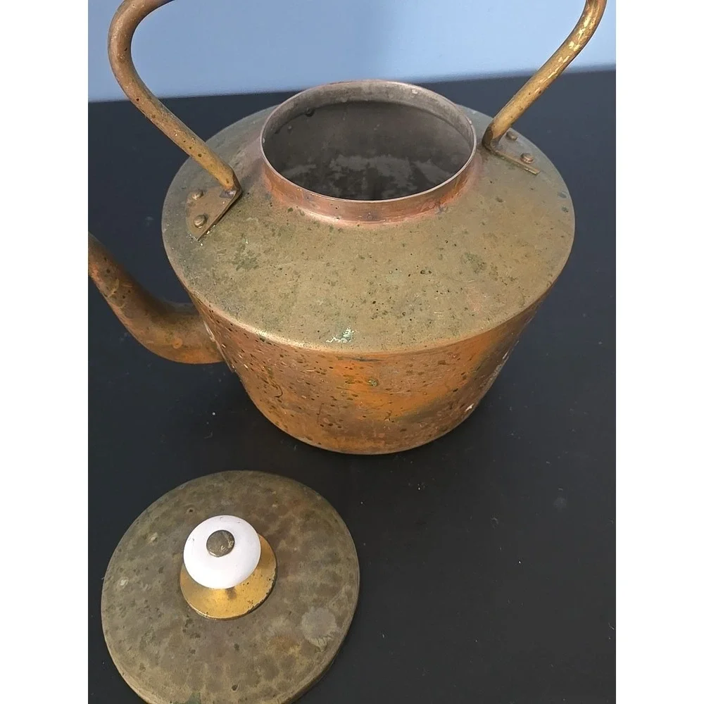 Antique Douro B & M Copper Tea Kettle - Tin Lined Portugal Late‎ 19th Century